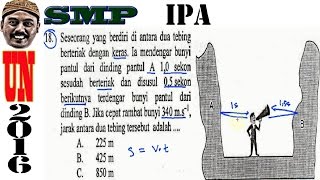 un smp 2016 ipamenghitung jarak dari pantulan suara  no 18 [upl. by Polloch]