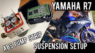 Yamaha R7  ABS pump bypass  More suspension tuning [upl. by Yelahs]