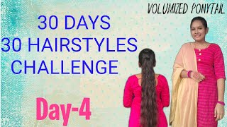 30 days 30 hairstyles challenge  long hair  hairstyles challenges  Day 4 hairstyle  GChitraSK [upl. by Hpseoj46]