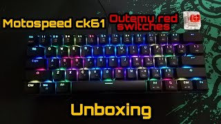 motospeed ck61 outemu red switches unboxing  sound test [upl. by Otaner474]