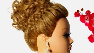 Wedding prom hairstyle for long hair Braided updo [upl. by Godspeed]