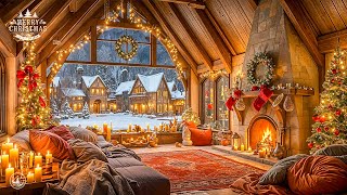 Christmas fireplace ambience 🔥 relaxing christmas music with a warm fireplace❄🎄Christmas Carols [upl. by Elleirb]