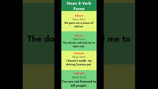 Vocabular  Noun and Verb forms of words shorts noun verb vocabulary education viralshorts [upl. by Nireil]