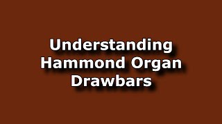 Hammond Organ Drawbar Theory How They Work on XK5 [upl. by Elletse]