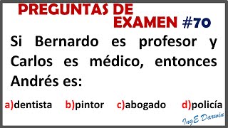 Pregunta de examen analogías y razonamiento  PE 70 [upl. by Eisen355]