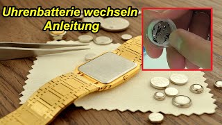 Uhrenbatterie selbst wechseln Anleitung Uhr  Armbanduhr Batterie wechseln Deckel öffnen amp schließen [upl. by Ikkin]