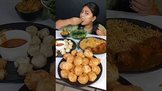 Spicy Golgappa And Manchurian Eating Challenge  Momos  Indian Street Food Mukbang shorts [upl. by Nikolai246]