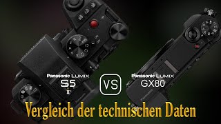 Panasonic Lumix S5II vs Panasonic Lumix GX80 Ein Vergleich der technischen Daten [upl. by Smitt829]