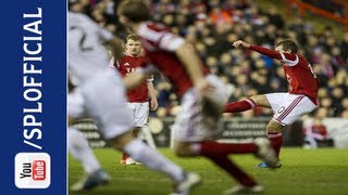 Brilliant Niall McGinn Free Kick Goal Aberdeen 22 Dundee United 02012013 [upl. by Nagaer]