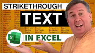 Excel  Strikethrough Text Episode 1681 [upl. by Conti]