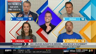 Around the Horn reacts to Nikola Jokics tripledouble in Nuggets loss to Thunder 10287 [upl. by Roque263]