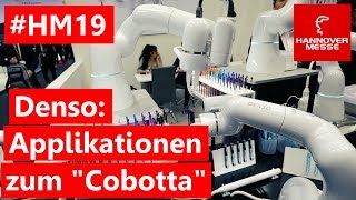 Hannover Messe 2019 LIVE  Denso Cobot Cobotta  Spannende Applikationen [upl. by Aihsenek]