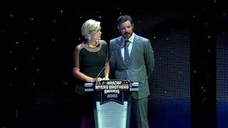 Martin Truex Jr Sherry Pollex named 2017 Myers Brothers recipients [upl. by Yemaj]