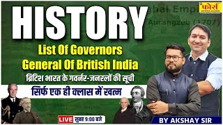 list of governor general of British India  Indian Modern History History India For CDS 2025 [upl. by Cown600]