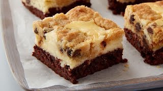 CookiesandMilk Cheesecake Brownie Bars [upl. by Kamaria]