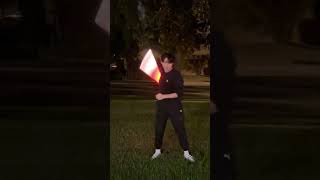 learning to toss neopixel lightsaber😅😅 starwars hollywoodstudios skywalker starwarslightsaber [upl. by Eceinwahs]