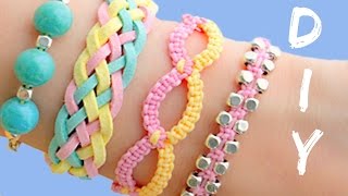 DIY friendship bracelets 4 Easy Stackable Arm Candy projects [upl. by Amado]