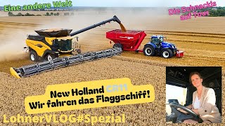 LohnerVLOGSpezial New Holland CR11 fahren I 152m McDon Flexdraper I Let´s drive I Großmähdrescher [upl. by Raffarty]