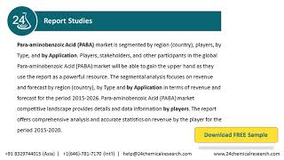 Para aminobenzoic Acid PABA Market Insights Forecast to 2026 [upl. by Latini]