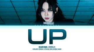 KARINA UP lyrics 카리나 UP 가사 Color coded lyrics EngRomHan [upl. by Hertberg]