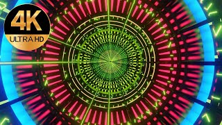 10Hour 4k Fast moving Relaxing Meditation metallic Color Neon light Tunnel Abstract background video [upl. by Prima]