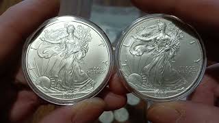 Silver Coin Pickups Barber halfs silver eagles Merc dimes Franklin s silver coin subscribe [upl. by Aneehsal]