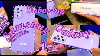 🌟Samsung Galaxy A72 unboxing Awesome Violet 💜 Aesthetic android phone [upl. by Rengia]