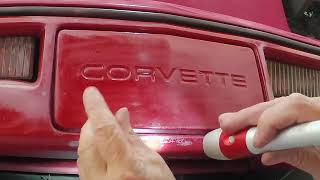 C4 Corvette Front License Plate cover Removal [upl. by Spense]