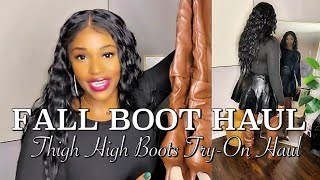 FALL BOOT HAUL  Thigh High Boots INSPO  Fall Shoe Trends 🔥 [upl. by Ihsoyim]