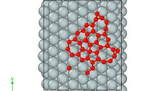 Graphene Growth on Ni 111 surface  LAMMPS  OVITO [upl. by Lednyc]