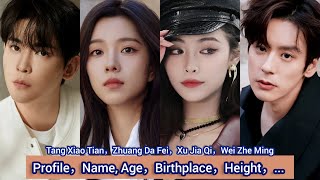 Wei Zhe Ming，Xu Jia Qi，Zhuang Da Fei，Tang Xiao Tian  Profile，Name Age，Birthplace，Height， [upl. by Aseena]