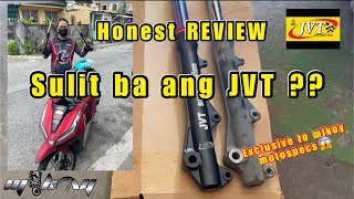 JVT FRONT SHOCK for honda click 125150  sulit ba Honest REVIEW  mikoy motospecs [upl. by Animlehliw]