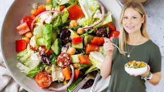 EASY GREEK SALAD RECIPE  with healthy dressing [upl. by Cerellia]