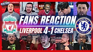 LIVERPOOL amp CHELSEA FANS REACTION TO LIVERPOOL 41 CHELSEA  EPL [upl. by Granthem]