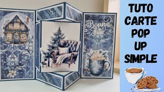 Tuto carte pop up Noel bleu  papier Stef and scrap [upl. by Rehteh]