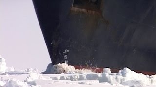 Ship smashing through an ice field  Endeavor Cruise ship  Antarctica  2002 [upl. by Ashok597]