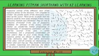 Pitman Shorthand  Exercise No118 Dictation 60 WPM  KZ Learning [upl. by Ahsoym88]