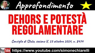 Dehors e potestà regolamentare del Comune  Consiglio di Stato 4112024 [upl. by Tam]