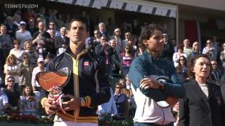 Novak Đoković  Himna Srbije i dodela nagrade ATP Masters MonteCarlo 2013 [upl. by Eintirb865]