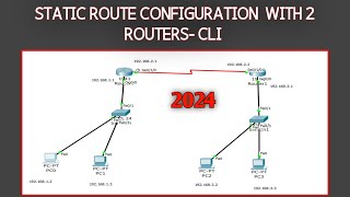 Static route Configuration with 2 Routers  CCNA Tutorials ccna cisco [upl. by Adle]