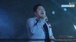 Ngasidi ei  🎤 Ranbir Thouna with Blue Band  Manipur Sangai Festival 2017 [upl. by Nemrak]