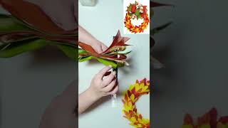 Dollar Tree Maple Leaf Wreath  Fall Autumn Funky Bow DIY Tutorial wreath fallwreath [upl. by Ttelrats]