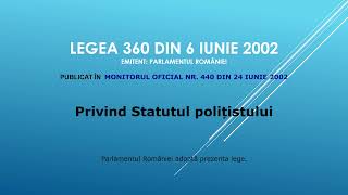 Legea 3602002 Cap I Dispozitii generale [upl. by Sebastien]