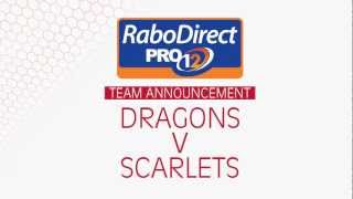 Team announcement  Dragons v Scarlets [upl. by Anicnarf]