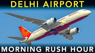 DELHI AIRPORT  Plane Spotting  LANDING amp TAKE OFF  Morning RUSH HOUR [upl. by Koziara]