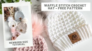 Waffle Stitch Crochet Hat Pattern [upl. by Iaras]