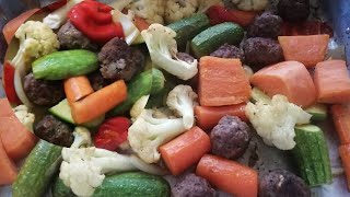 keto recipe  meatballs and vegetables [upl. by Aonehc885]