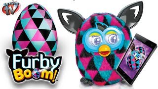 FURBY BOOM 2013 TOYS Cute Iphone App Surprise Eggs Furbling Egg Video Review [upl. by Aeriela260]