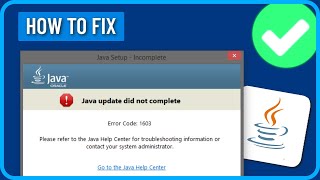 How to Fix Java Update Did Not Complete Error Code 1603 [upl. by Avra]