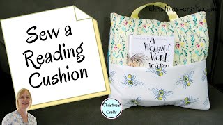 HOW TO SEW A READING CUSHION  READING PILLOW WITH A BOOK POCKET  Great Beginner Project [upl. by Iong]